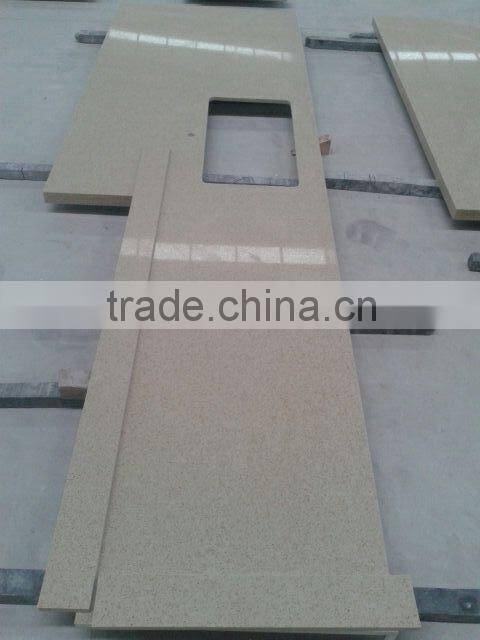 Chinese Quartz Countertops with Backsplash and Square Sink Cut-out