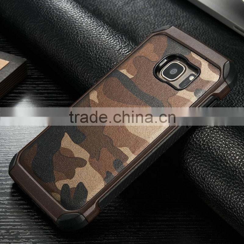 Alibaba express camouflage 2 in 1 genuine leather with solier wind case for Samsung galaxy s7 edge ,for Samsung galaxy s7
