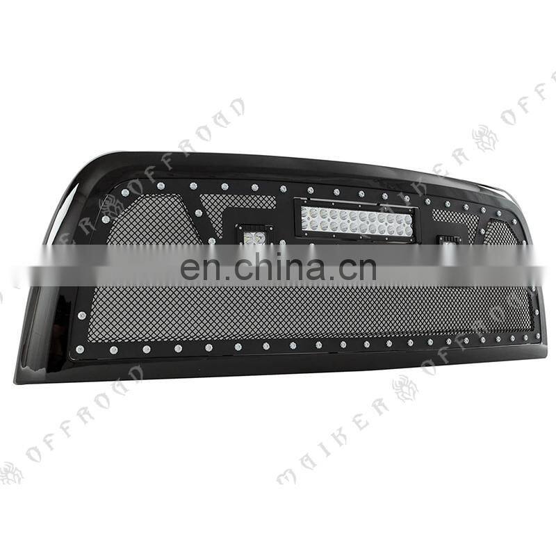 Black Mesh Stainless Steel Wire With LED Packaged Grills For Dodge Ram 2500 3500 cars accessories 2013 - 2016