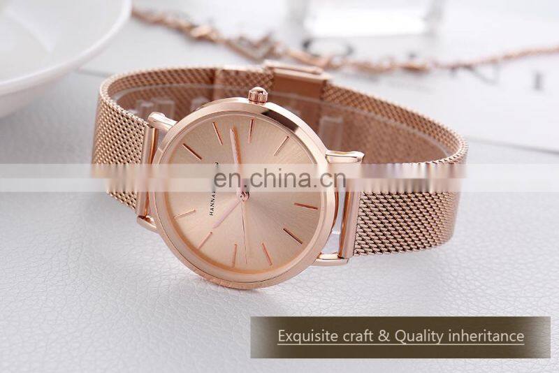Hannah Martin CC36 Luxury Ladies Quartz Movement Watch Women Stainless Steel Chronograph Wristwatches Business Watch