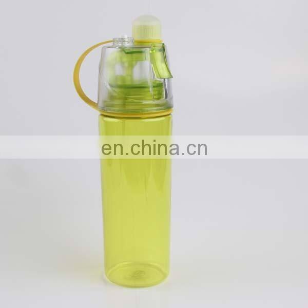 Plastic Sport Drinking Spray Water Bottle with Spray and Straw