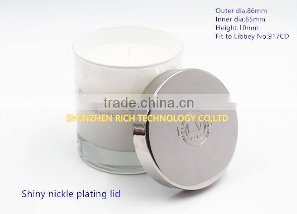 Shiny nickle & Chrome plating candle lids