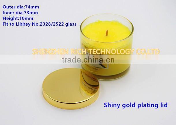 74mm Brush nickle plating candle lid