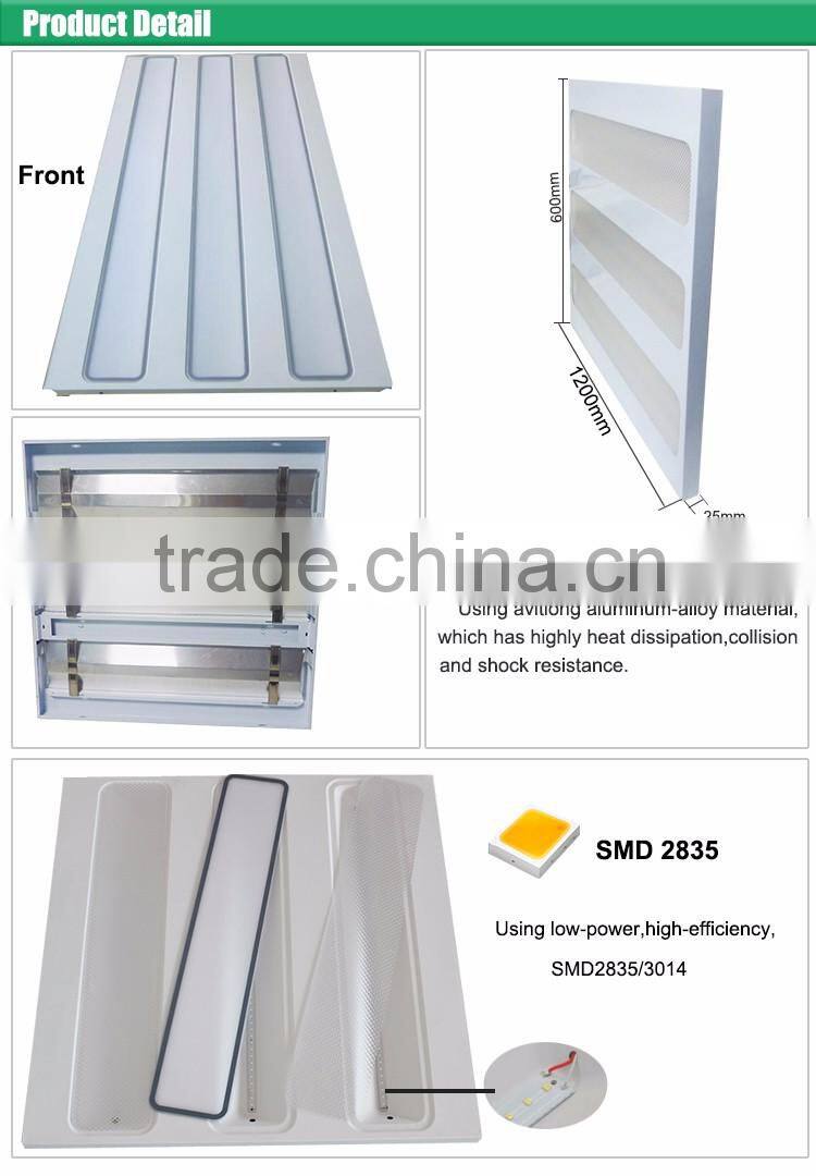 1200x600 aluminium body Internal Driver Ultra Slim Ceiling girll Panel Light 60w