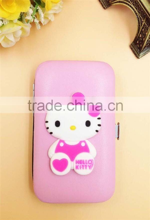 Promotional Gifts Stainless Steel 7PC Pink Hello Kitty Manicure Set