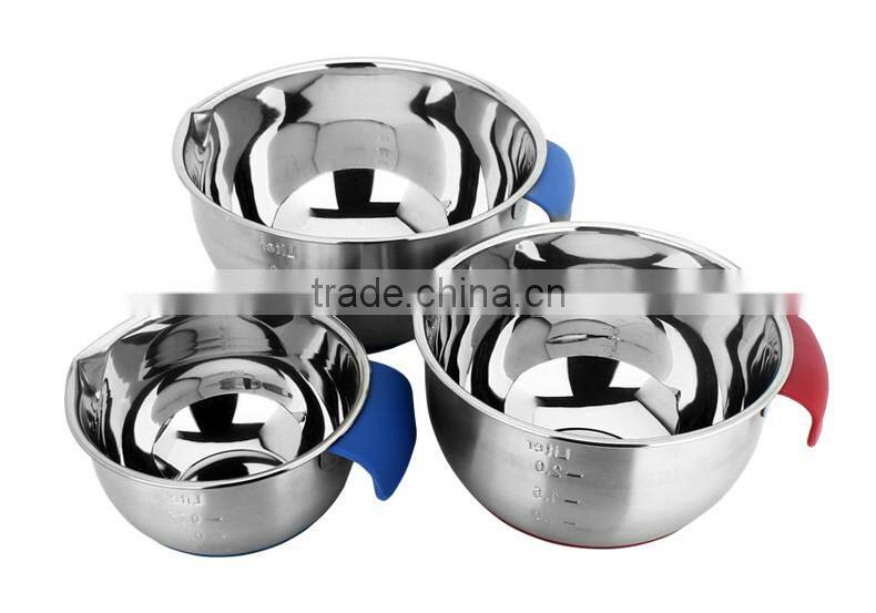 chinese stainless steel kitchenware wholesale stainless steel mixing bowls with handle