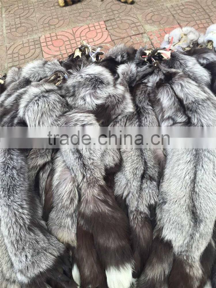Wholesale Silver Real Fox Fur Skin Natural Color Animal Fur