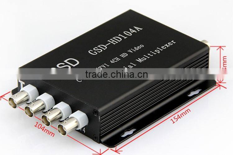 1080p multiplexer 4 CHANNEL TVI/CVI/AHD video converter over coax