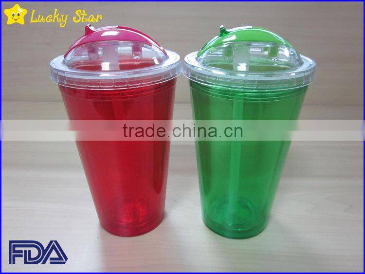 BPA free AS tumblers cups with slide lids and silicone straw FDA standard