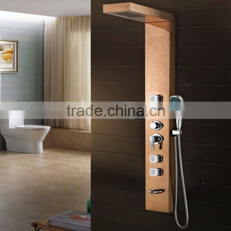 European Design Gold Plated Stainless Steel Shower Wall Panel