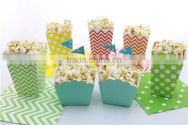 Pink Striped Treat Box Customized Popcorn Boxes