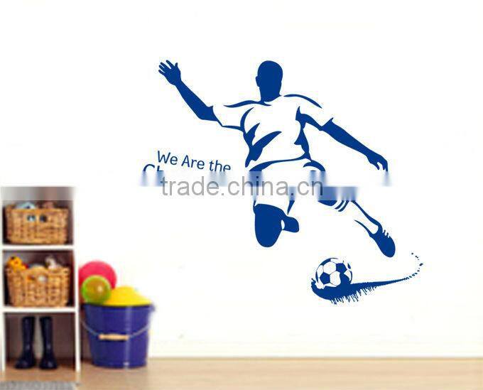 New arrival We Are The Champions Football man wall sticker cartoon for home