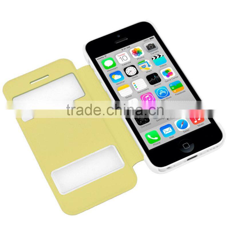 Flip Cover with Clear Back for Apple iPhone 5c