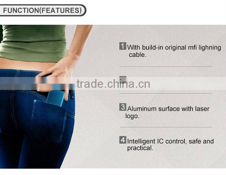 holly credit card solar charger power bank with built in cable, mobile power bank