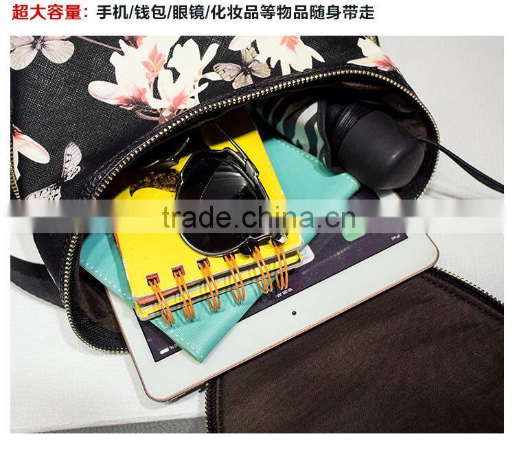 women butterfly printed backpack fashion rivet school bags