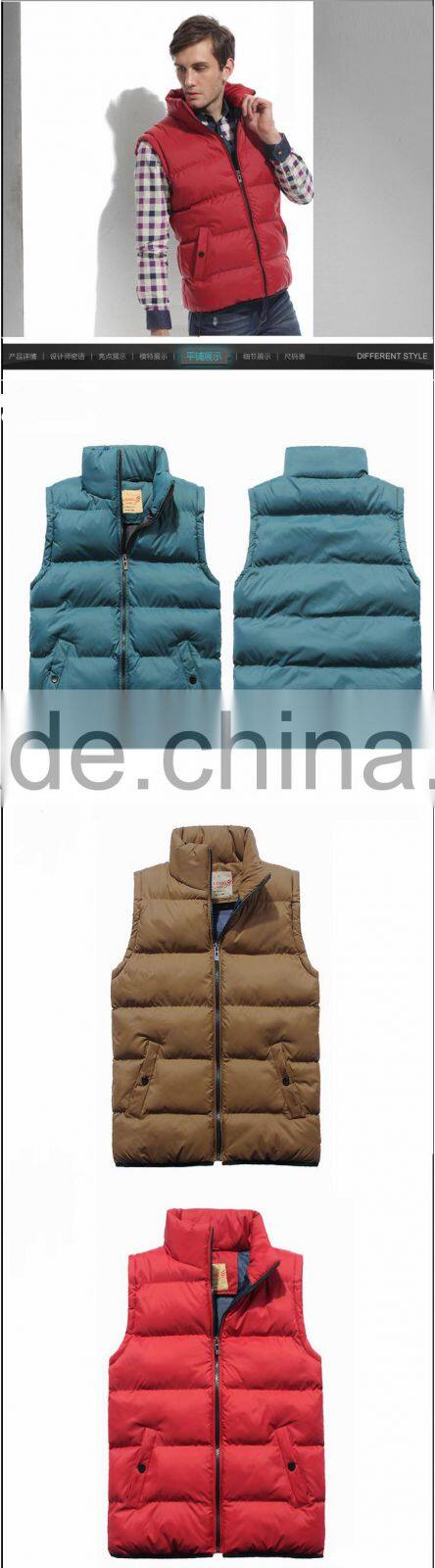 2016 Fahion European Size Sleeveless Cotton Padded Jacket Vest Coat