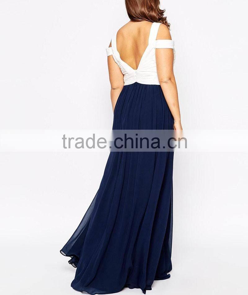 Plus lady pleated gown designs dress summer apparel suppliers