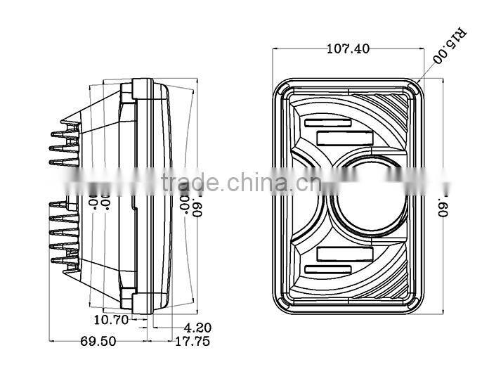 New arrival with high quality IP67 45W 4"X6" led auto headlight