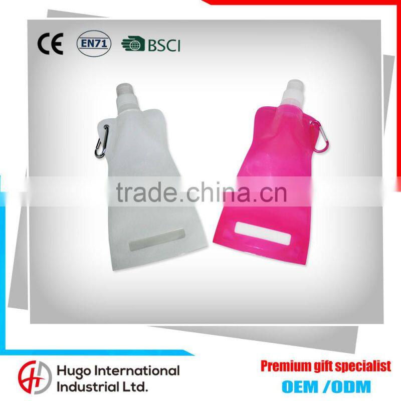 New Arrival BPA Free Plastic Foldable Water Bottle With Carabiner Clip