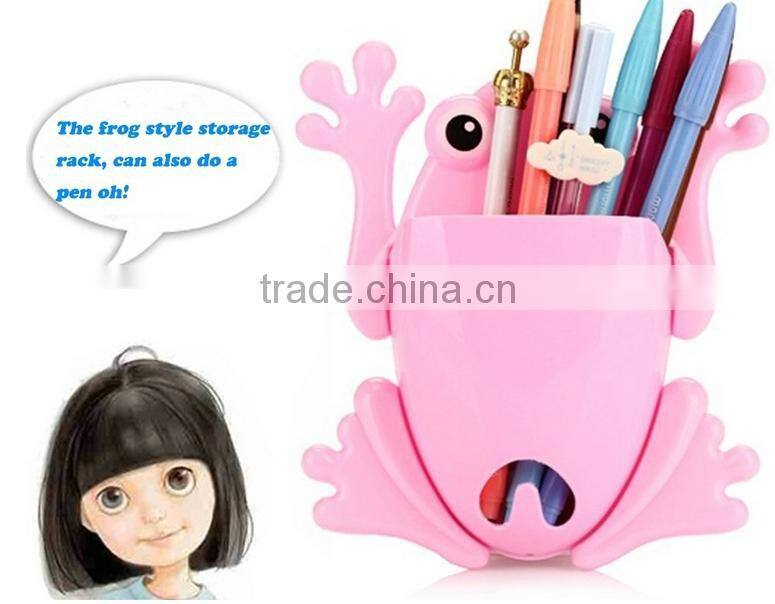 C63 Wholesale Frog storage barrel unique toothbrush holder SETS