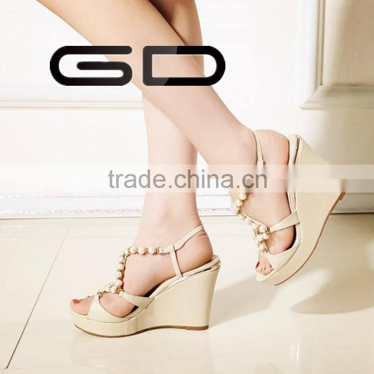 GDSHOE comfortable bridal slingback sandals shoes with beads