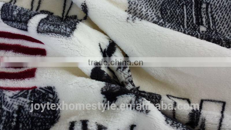 2014 hot-selling American style printed micro fleece sherpa blanket