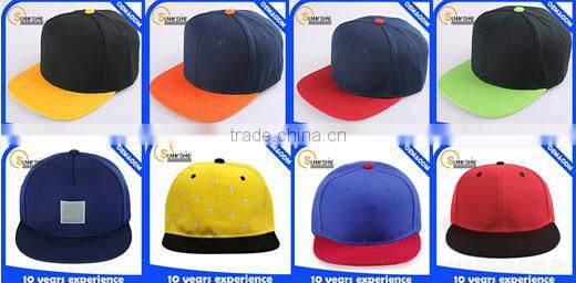 Blank short brim snapback plain hats wholesale