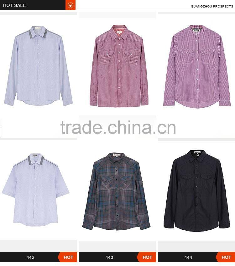 2016 New Fashion designs formal spring stand-up collar long sleeve latest men's dress shirt for men