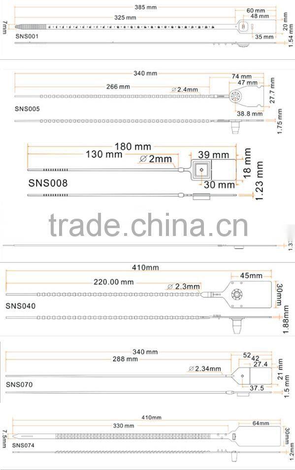 Sinicline 2015 Newest Style Plastic Security Seal for Transpor
