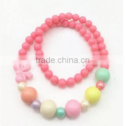 >>Best selling pretty kids bead bubble Necklace/
