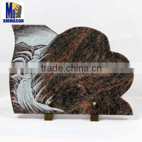 Granite heart tombstone decoration