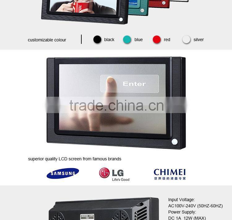 Flintstone 7 inches touch screens usb flash free videos plastics media player displays