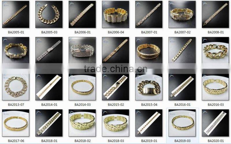 latest crystal hip hop cz bracelets