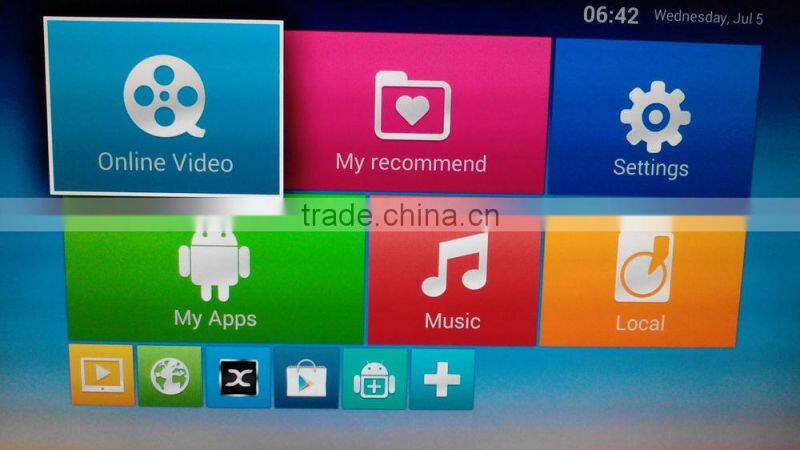 bluetooth4.0 RAM 2GB ROM 8GB kodi 802.11b/g/n wifi Amlogic S805 quad core EM12 MXQ Firmware android 4.4 tv box