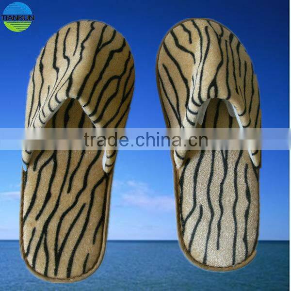 new style high quality the tiger pattern disposable hotel slipper