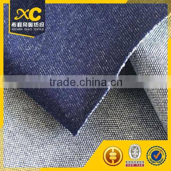 Indigo terry Knitted 4 way stretch denim fabric for man jeans