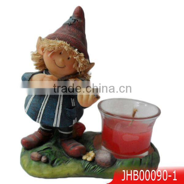 Customized resin lifelike scarecrow figurine with candle/cup