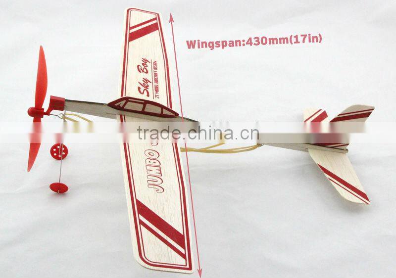 Sky Boy-Jumbo Jet 17" Balsa Rubber Powered Glider,traditional toy