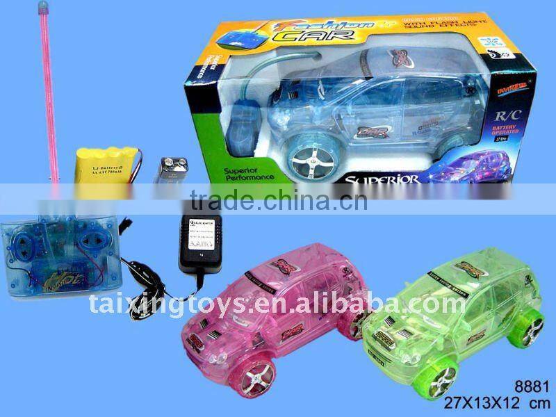 RC transparent car with light and music