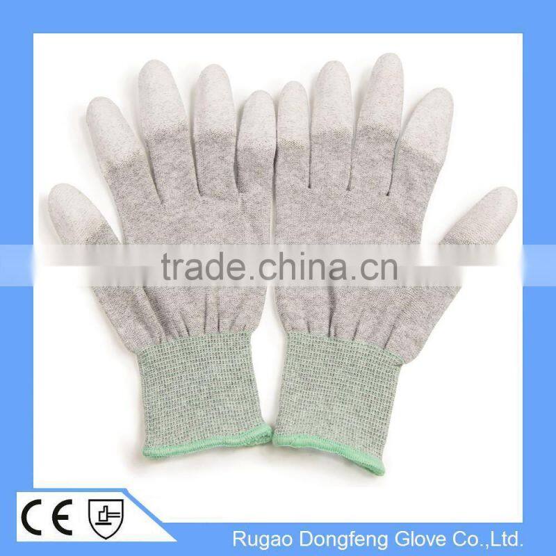 Carbon Fiber Finger Fit ESD Gloves for Cleanroom Safety and Antistatic Protection Use