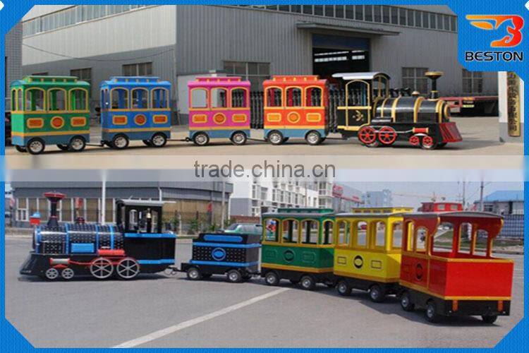Amusement rides tourist trackless train family game ride