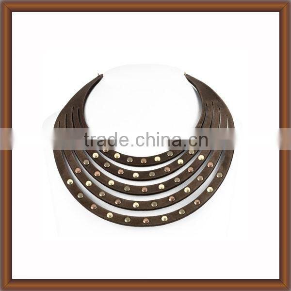Popular Style Cowhide Leather Choker Necklace