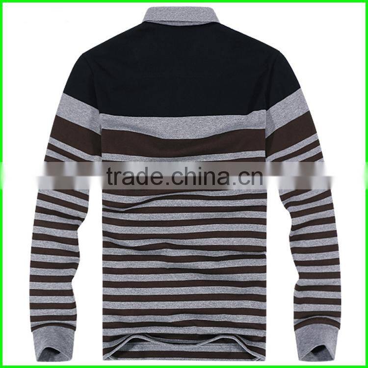 Cassic style fashion designer stripe polo t-shirts or men stripe t-shirt and long sleeve polo with high quality made in China