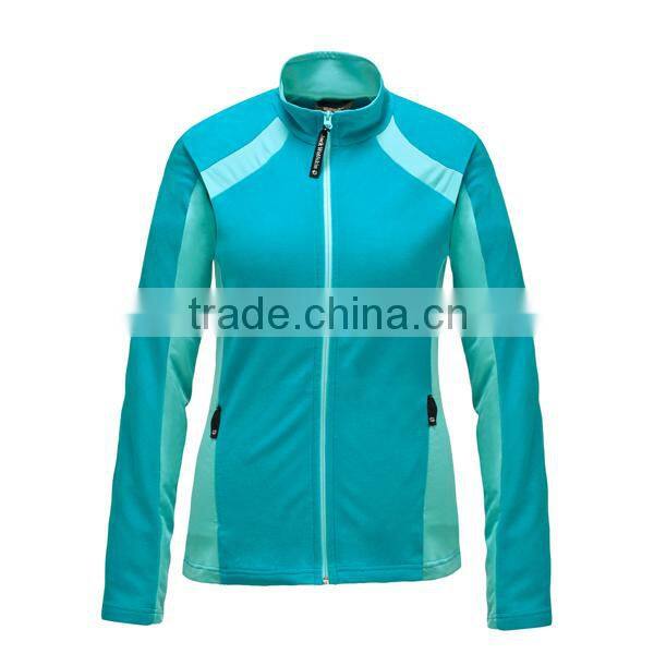 Lightweight stretchy full zip fancy fleece jackets for women
