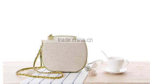 2016 Ladies Paper straw with flower lady straw basket beach bag with string