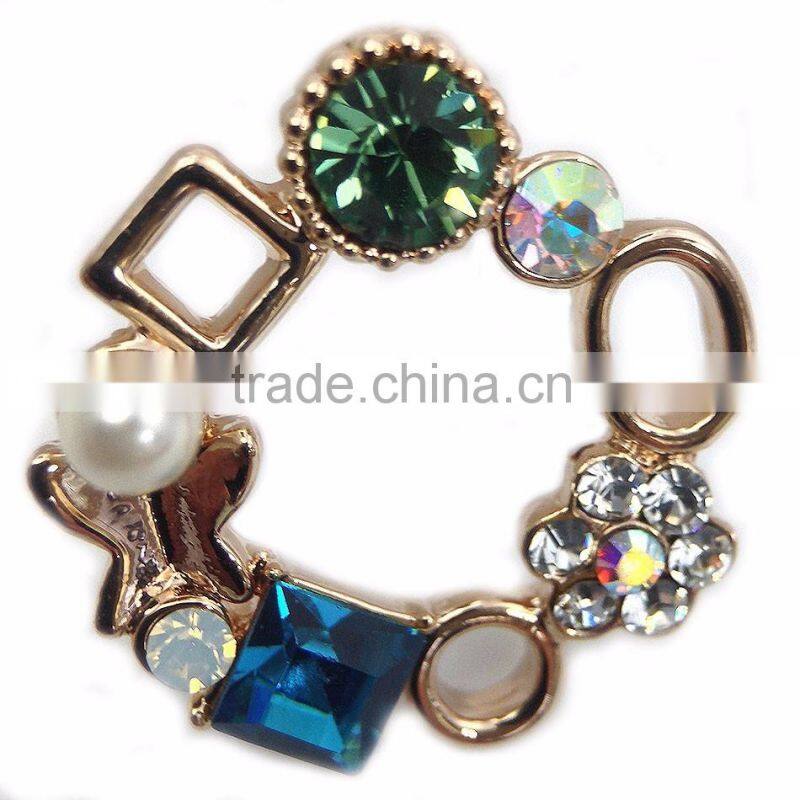 18k gold plated hoop design adorned with strips of crystal dust earring