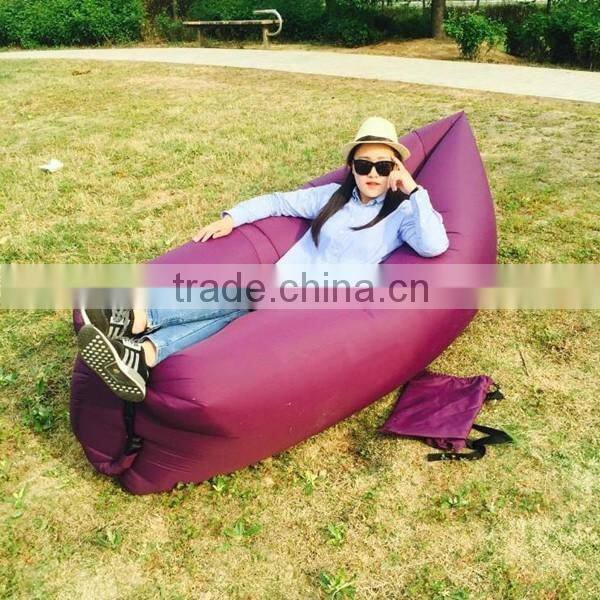 2017 promotional gift items fabric material and living room furniture inflatable lazybag banana sleeping bag