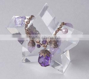 single clear T shaped pipe smooth surface acrylic bracelet holder/bangle holder/acrylic jewelry holder with screw