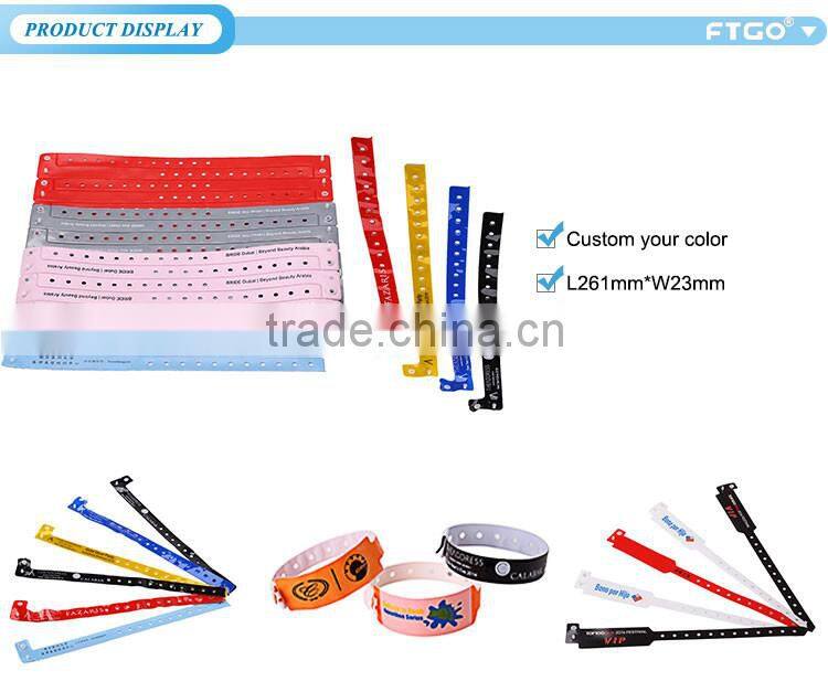 new custom style pvc material disposable safety entrance wristband