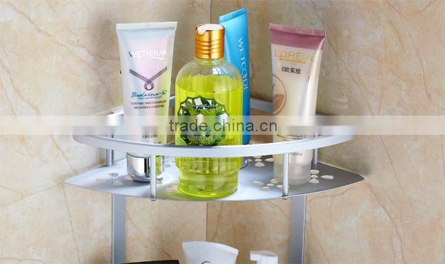 3 tier Triangle Bathroom Basket Bathroom Corner Shelf Hanger aluminum Bath Shelf Bathroom Storage Basket